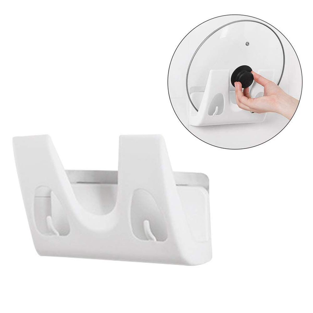 GENERICO - Colgador Soporte Para Tapas Tablas De Cocina Adhesivo- Blanco