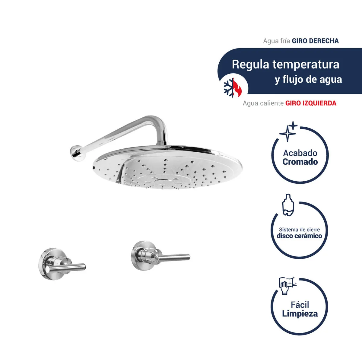 VAINSA - Mezcladora para ducha night con salida minimalista con botón Vainsa