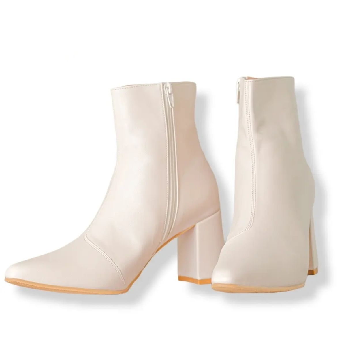 LB LIBBY CALZADOS Y ACCESORIOS - BOTINES  DE VESTIR MARCA LIBBY COLOR HUESO TACO 7