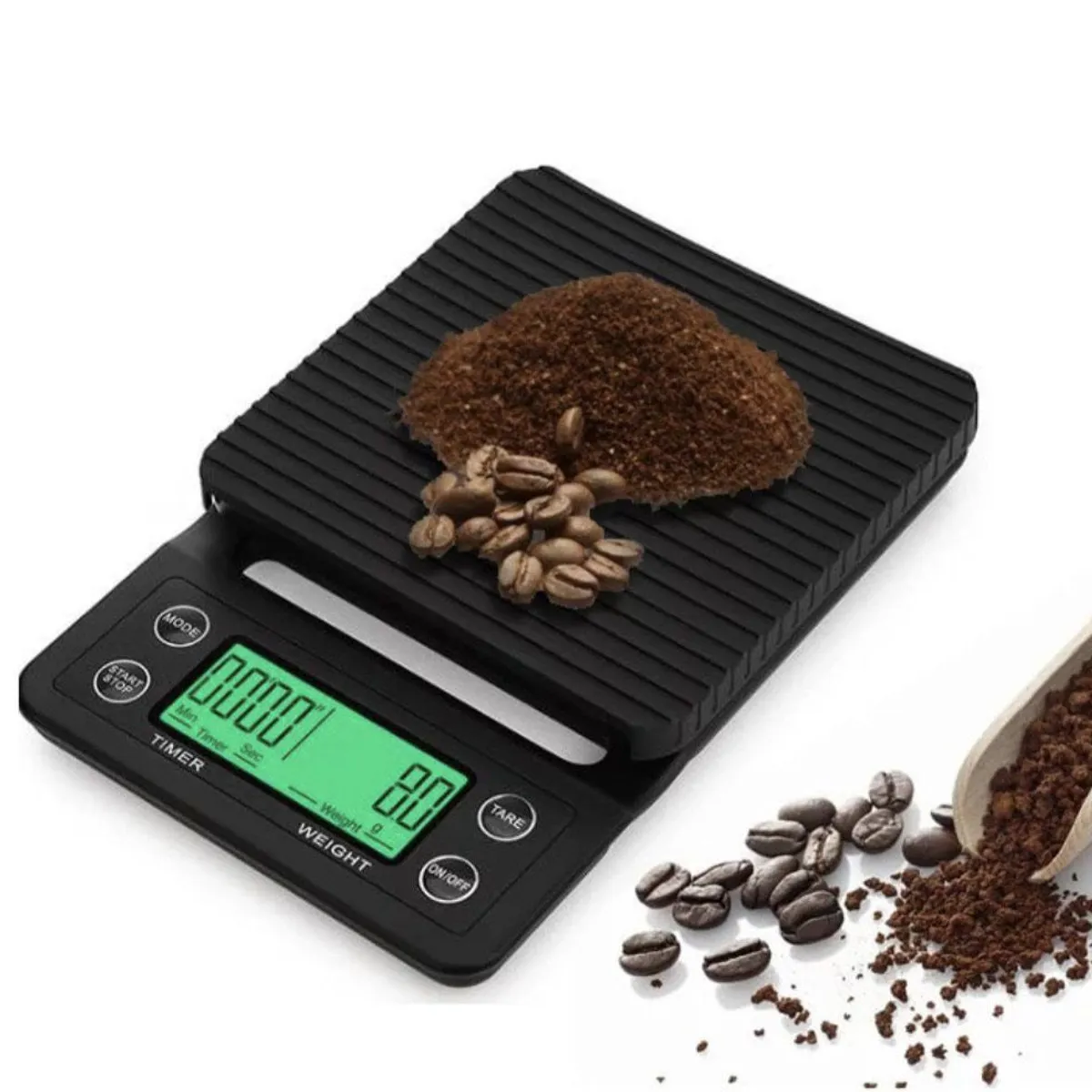 LIMA CON CAFEINA - Balanza digital con temporizador color negro para café - COFFEE SCALE