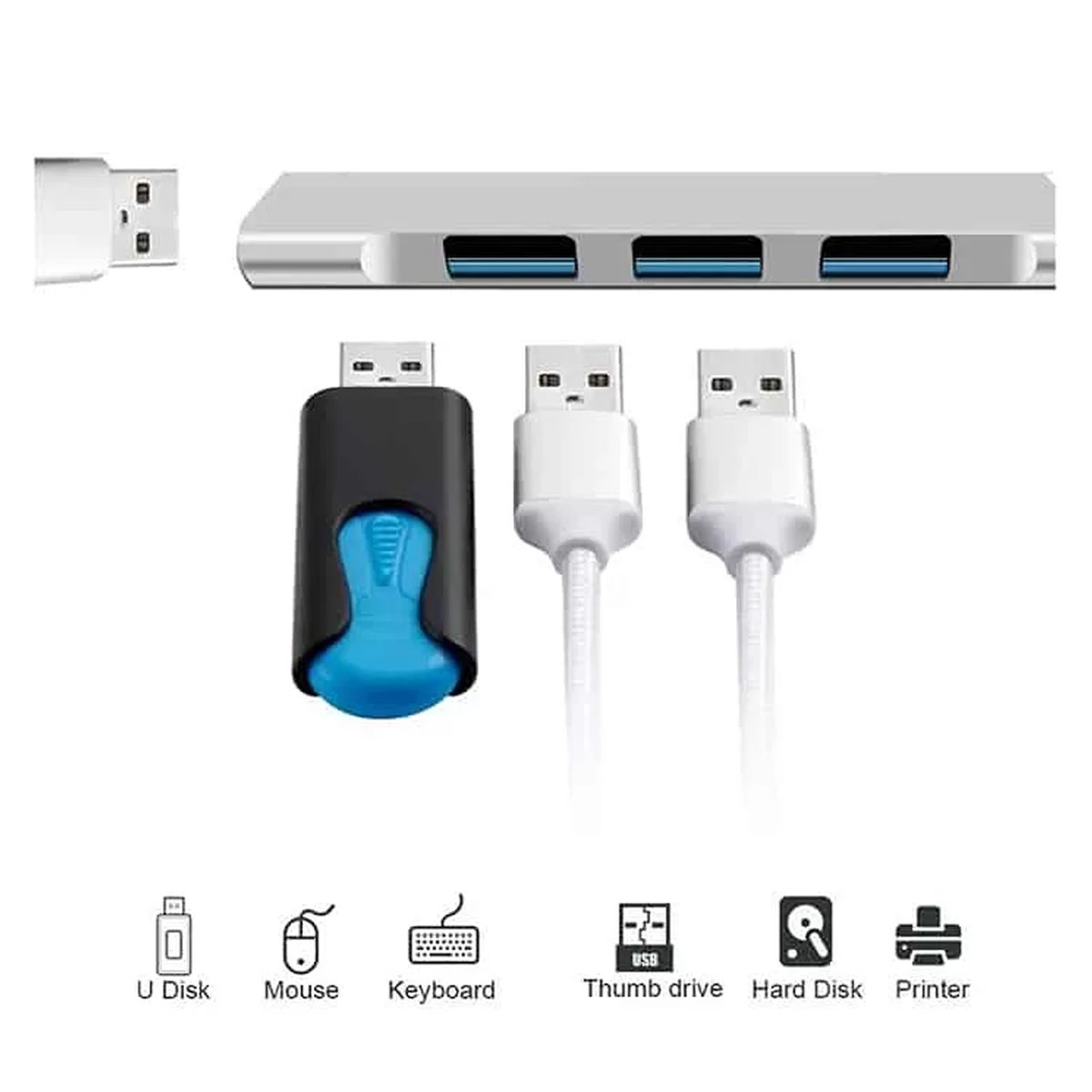 BUYPAL - Adaptador Hub Tipo USB 3.0 4 Puertos PC Laptop Android