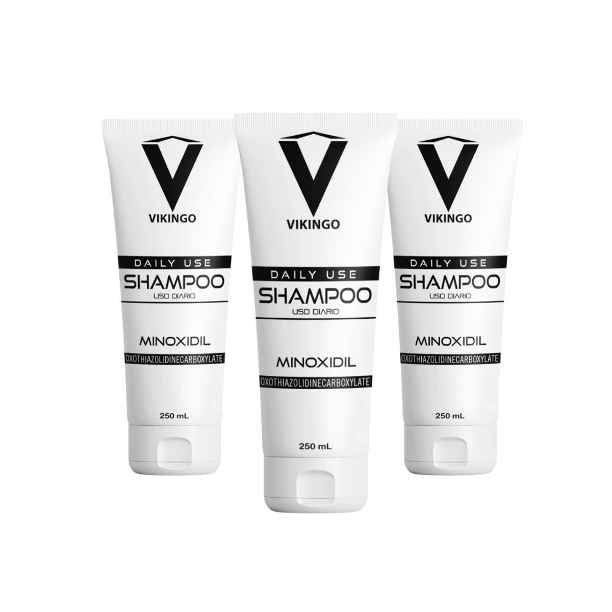 VIKINGO - 3 Shampoo con minoxidil (tratamiento x 3 meses).