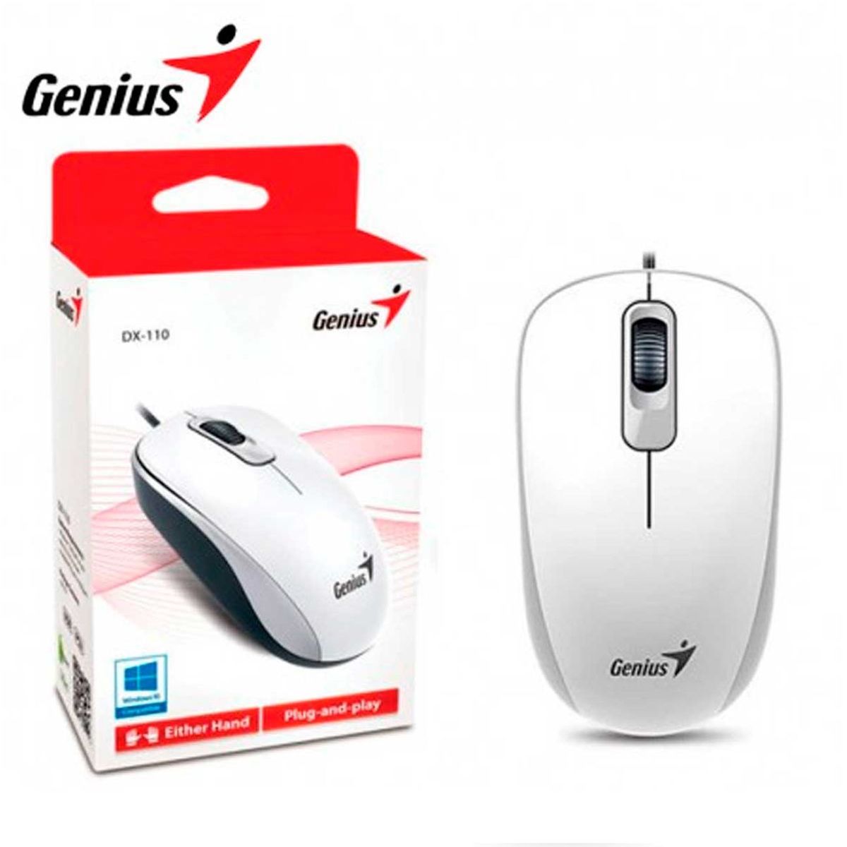 GENIUS - Mouse Dx-110 Genius Usb Optico 1000 Dpi Blanco