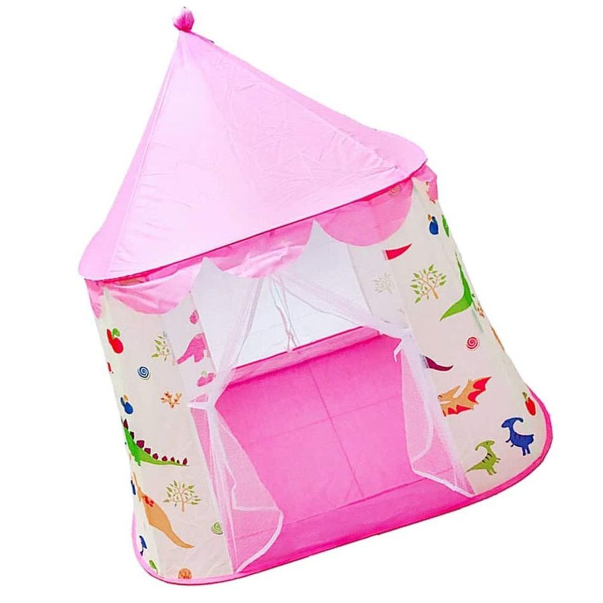 GENERICO - Carpa Casita Armable  Estampado Dinosaurios -  Rosado
