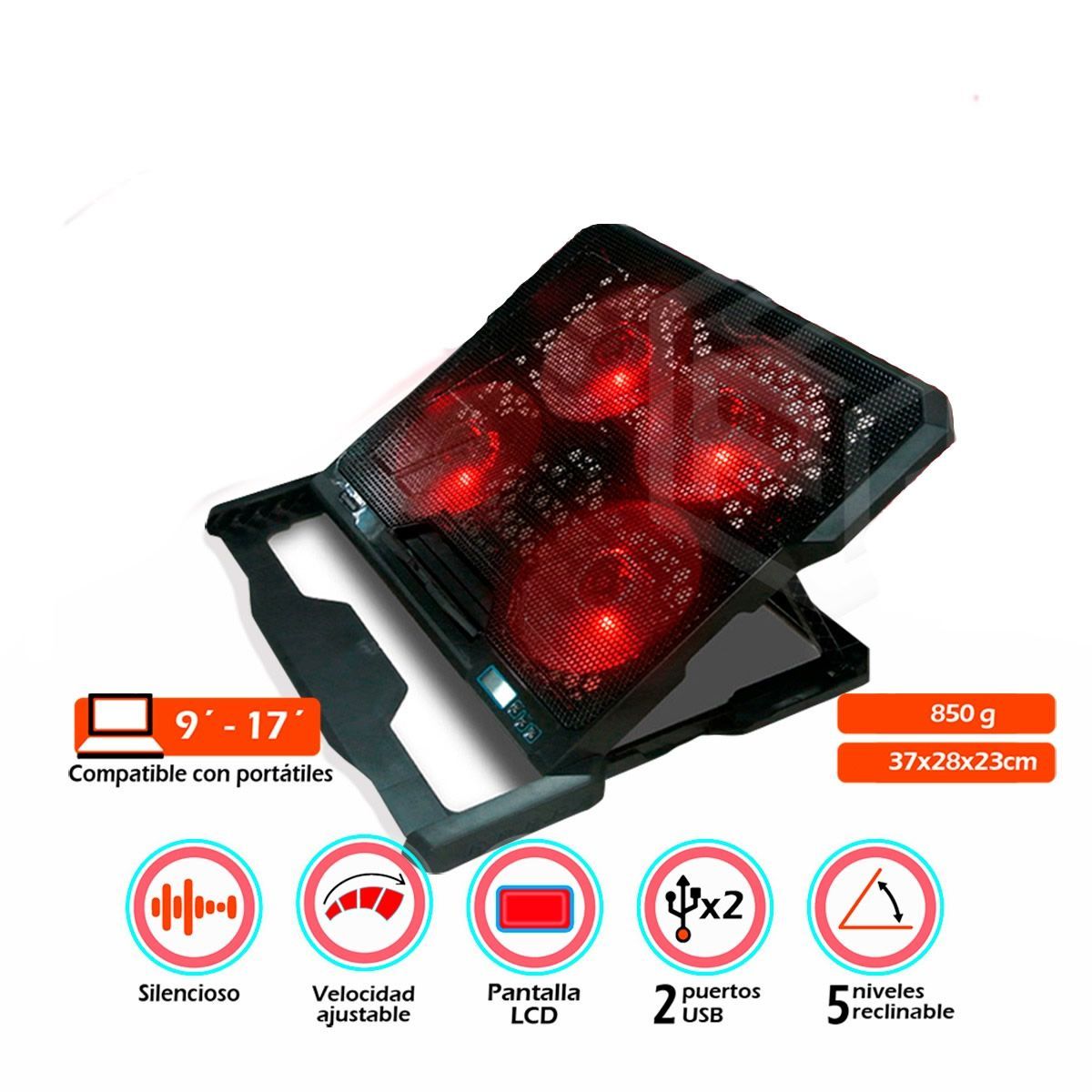 HALION - COOLER CYBERCOOL HA-K4 - 4 VENTILADORES