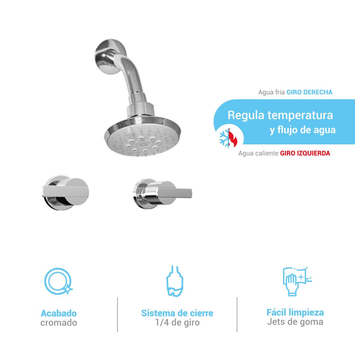 ITALGRIF - Mezcladora para ducha buzios lever con salida buzios cromado Italgrif