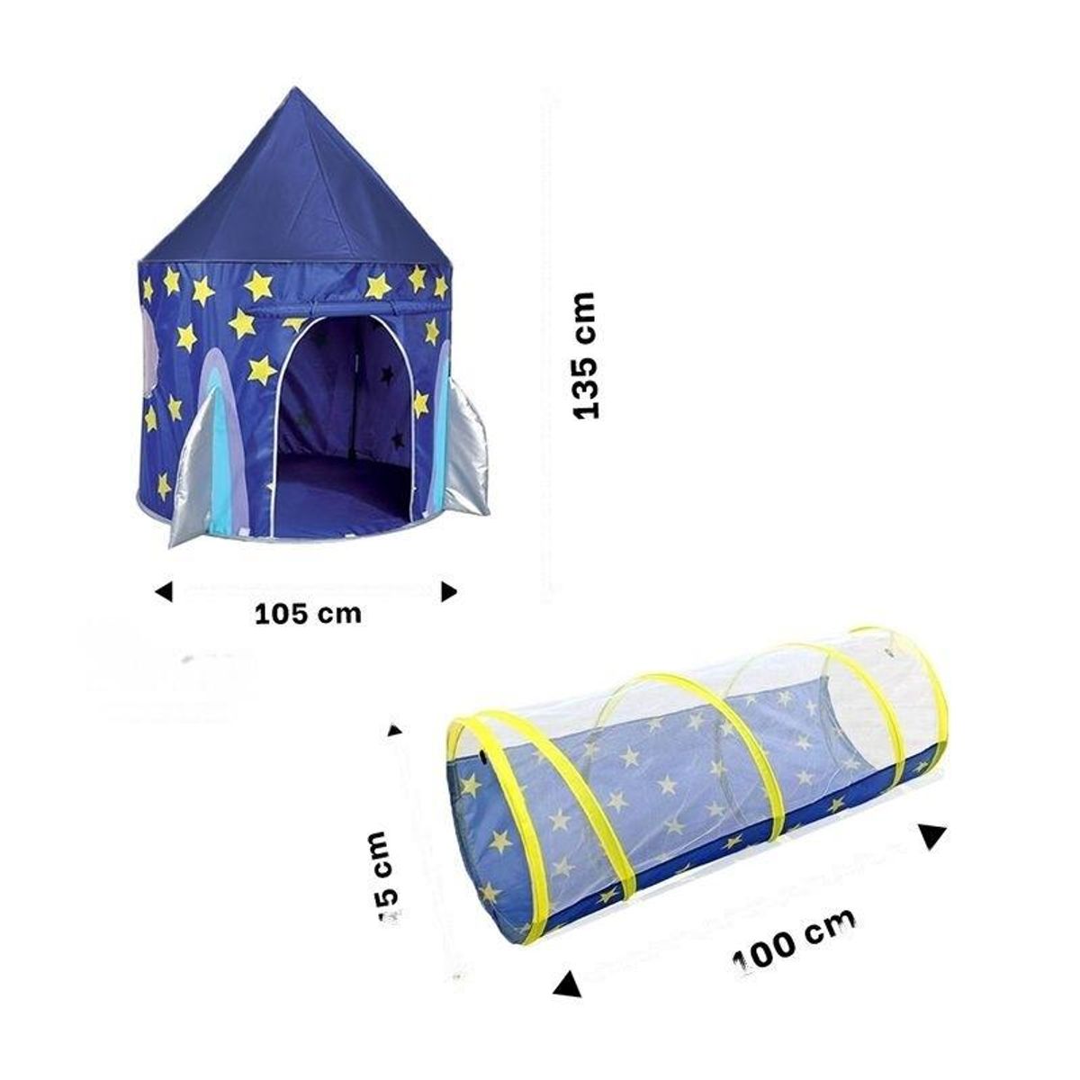 GENERICO - Castillo Carpa modelo Cohete color Azul  Armable para Niños