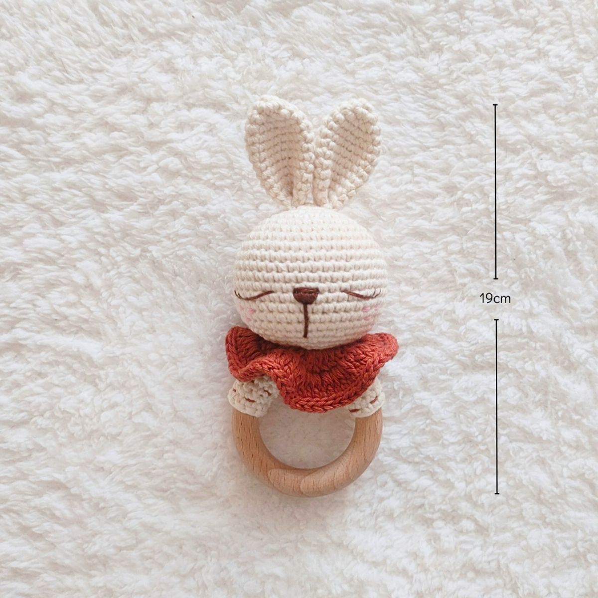 BE CRAFTY - Set Bebé Juguete de Apego y Mordedor Sonaja de Conejo +6M