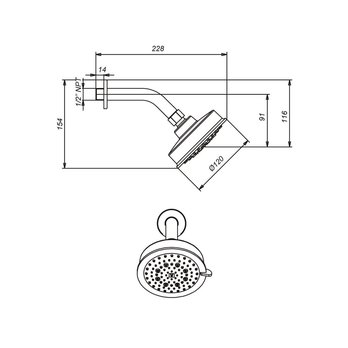 VAINSA - Salida de ducha española estándar cromada Vainsa