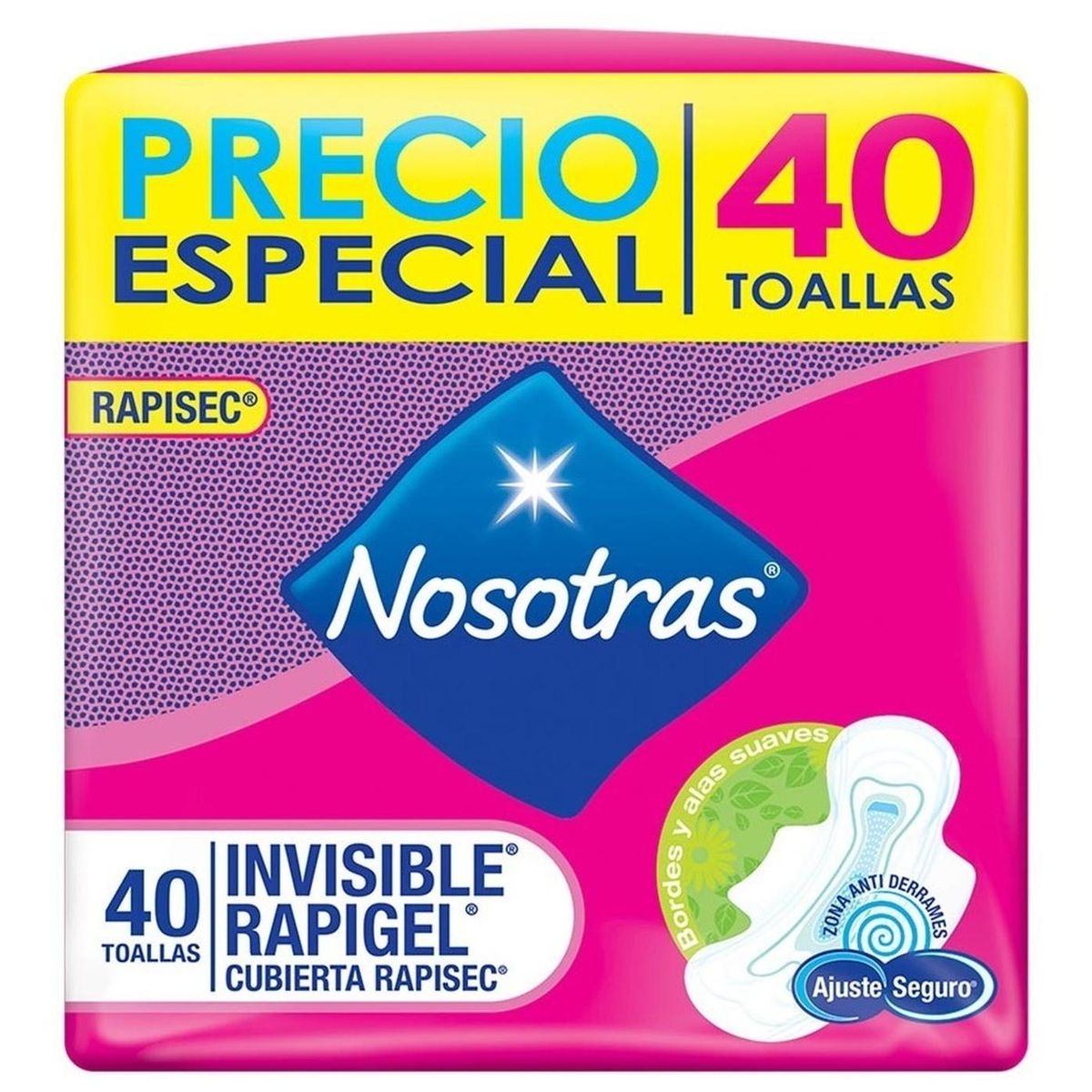 NOSOTRAS - Toallas Higiénicas Nosotras Invisible Rapigel 40un