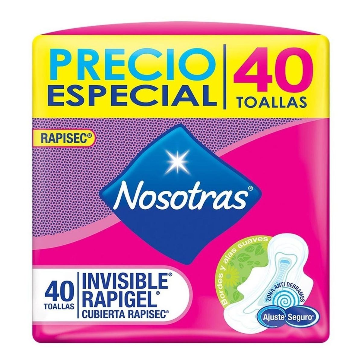 NOSOTRAS - Toallas Higiénicas Nosotras Invisible Rapigel 40un