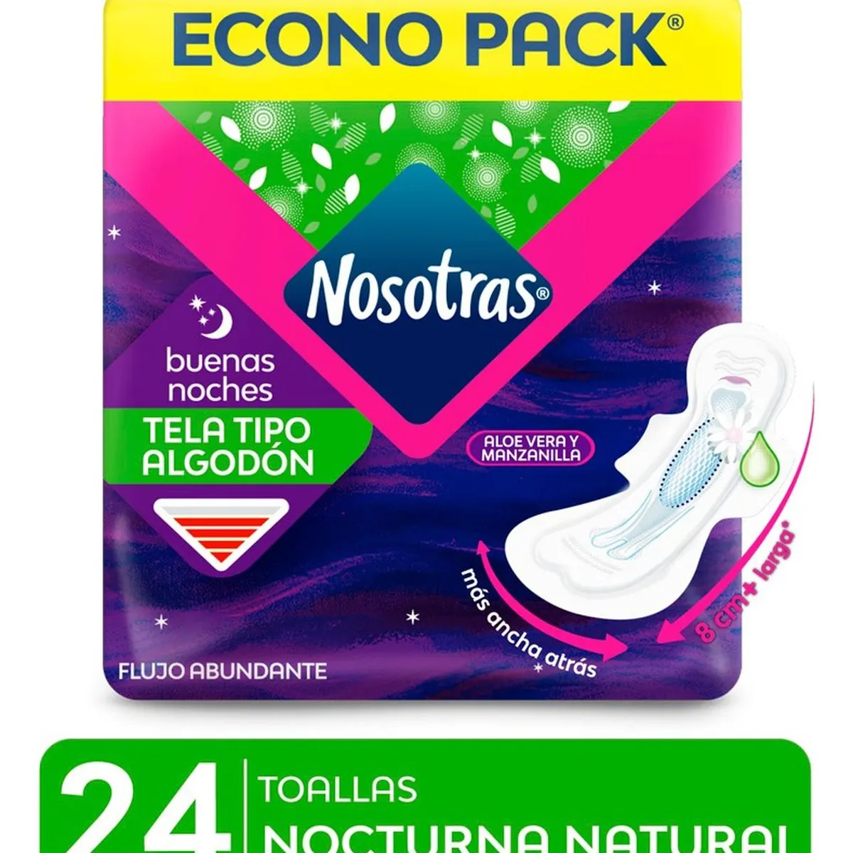 NOSOTRAS - Toallas higiénicas Nosotras Buenas Noches Natural 24un