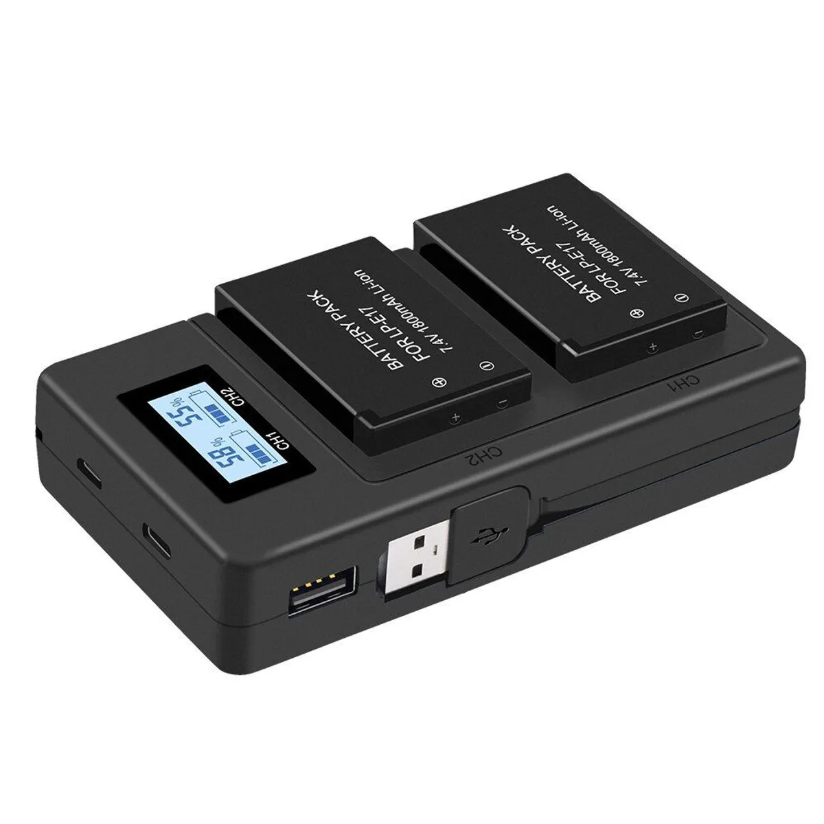 GENERICO - Cargador LP-E17 Doble con Pantalla