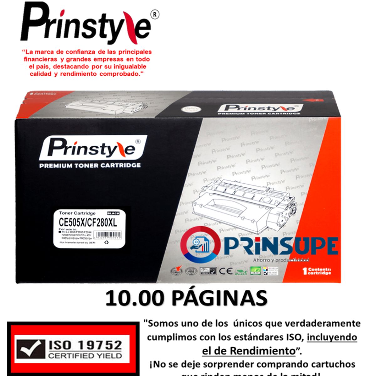 PRINSTYLE - TONER DE 10.000 PÁG. PRINSTYLE 05X CE505X  -ALTO RENDIMIENTO-