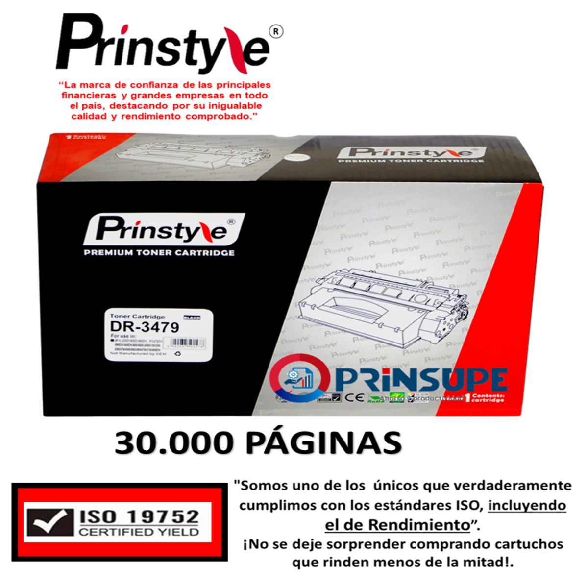 PRINSTYLE - DRUM  DR-3479 PRINSTYLE  para BROTHER 30.000PÁG ISO RENDIMIENTO 19752