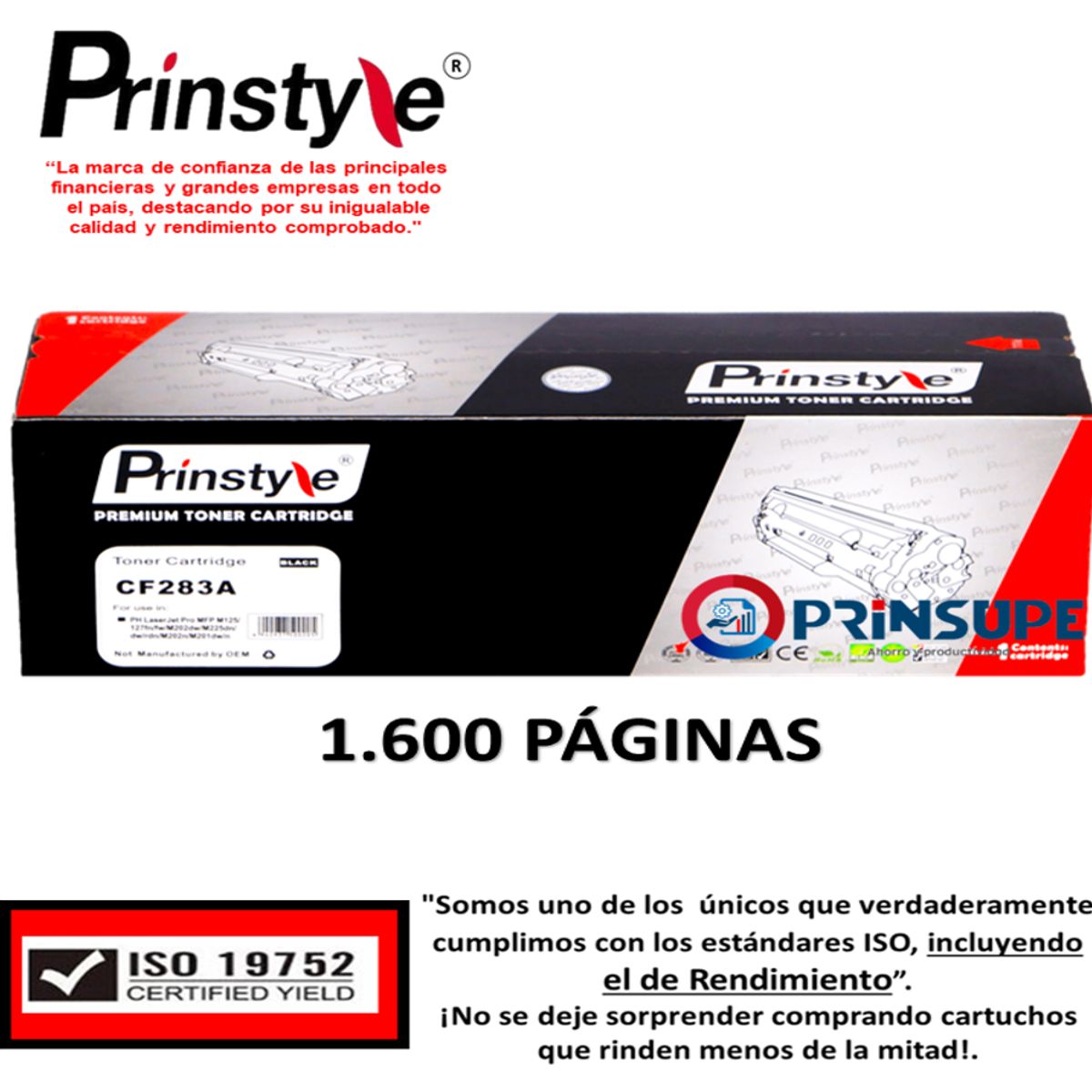 PRINSTYLE - TONER 83A - CF283A  PÁG PRINSTYLE  1.600 PÁG  . ISO 19752