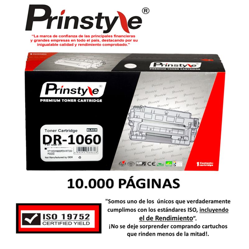 PRINSTYLE - TAMBOR DRUM PRINSTYLE DR1060 10.000 DR-1060 PÁG. P/BROTHER ISO 19752