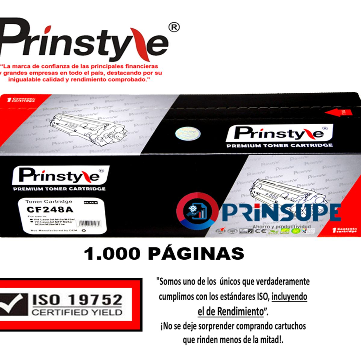 GENERICO - TONER DE 1.000 PÁG. PRINSTYLE 48A CF248A   -ISO  RENDIMIENTO 19752-
