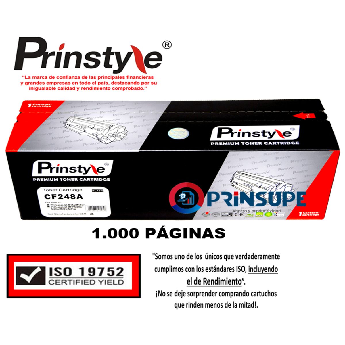 GENERICO - TONER DE 1.000 PÁG. PRINSTYLE 48A CF248A   -ISO  RENDIMIENTO 19752-