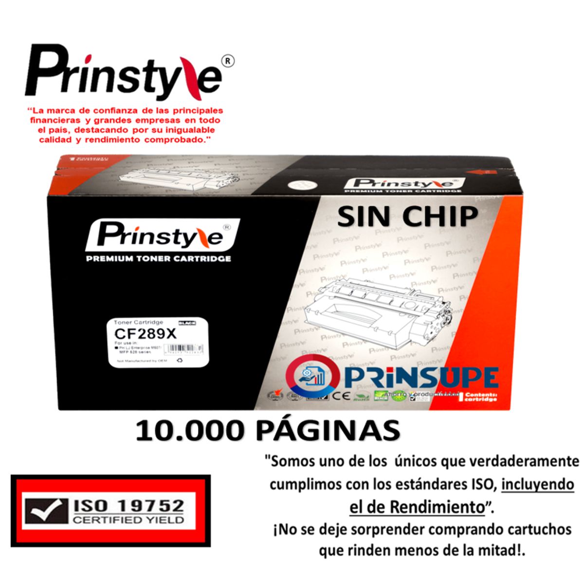 PRINSTYLE - TONER PRINSTYLE 89X CF289X -SIN CHIP- 10.000 PÁG ISO RENDIMIENTO 19752