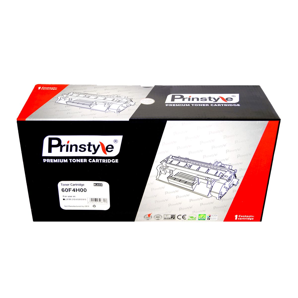 PRINSTYLE - TONER PRINSTYLE 60F4H00  10.000 PÁG. P/LEXMARK ISO RENDIMIENTO 19752