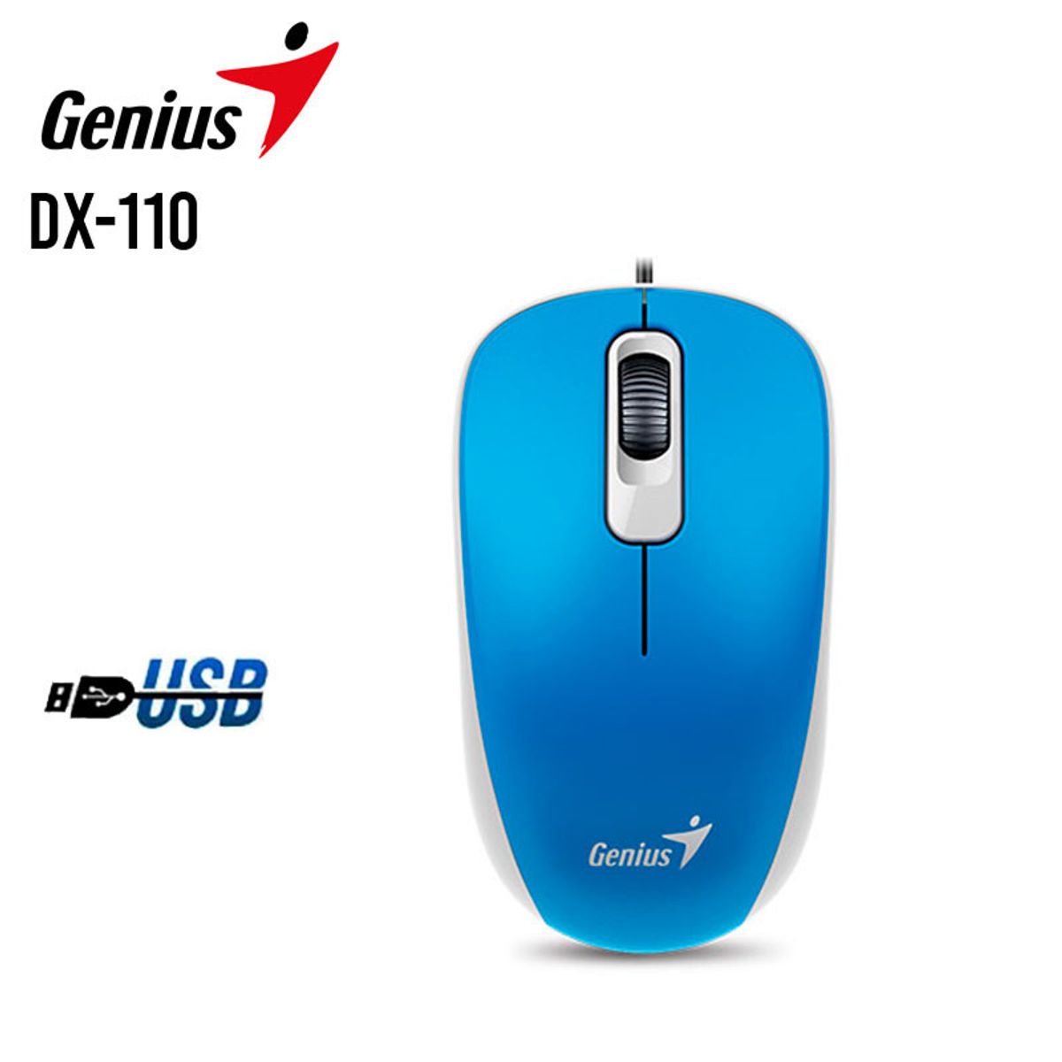 GENIUS - Mouse Dx-110 Genius Usb Optico 1000 Dpi Celeste