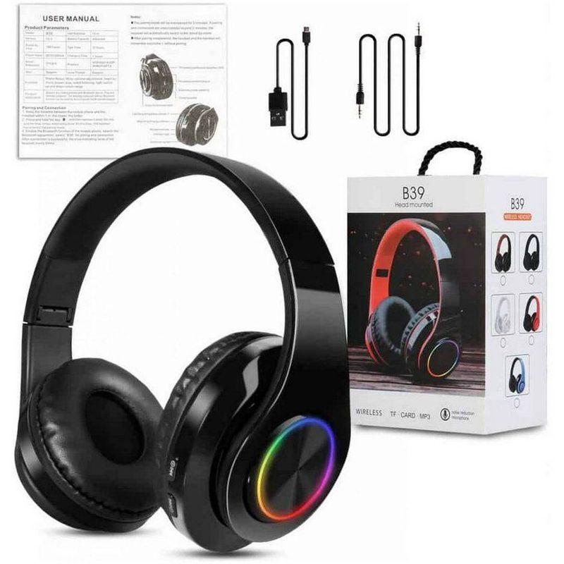 Audífonos Inalámbricos Bluetooth Auriculares Led microSD B39 NEO