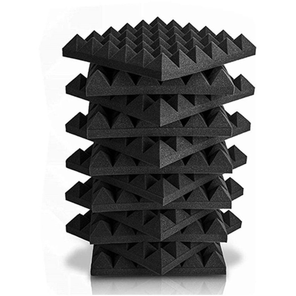 GENERICO - 12 piezas Panel Acústico 3D Espuma Acústica Profesional ms01 - Negro