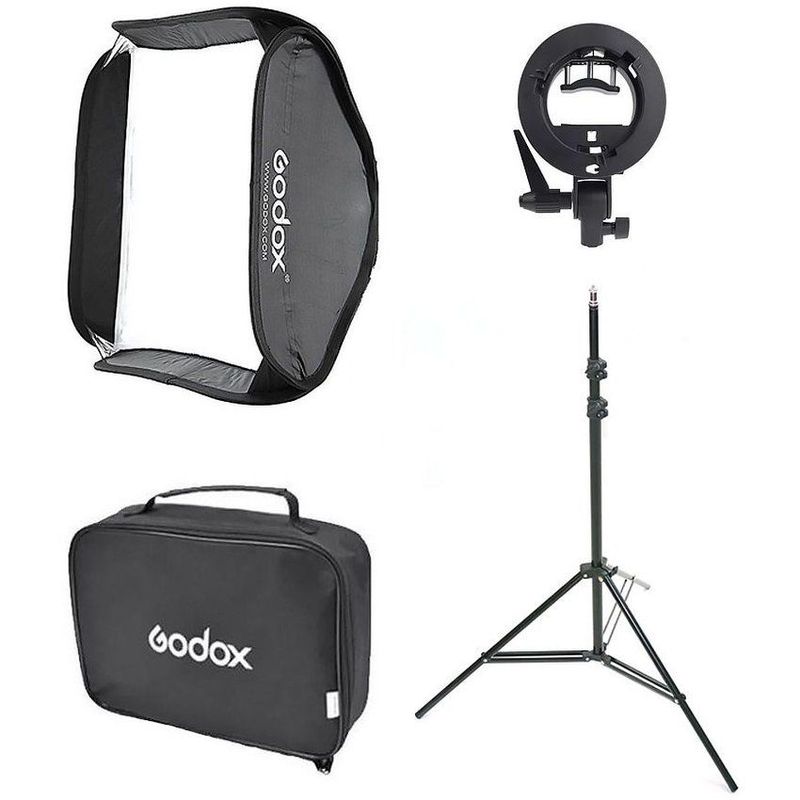 GODOX - Kit Softbox Godox 60x60cm  Bracket tipo S  Estuche y soporte Trípode