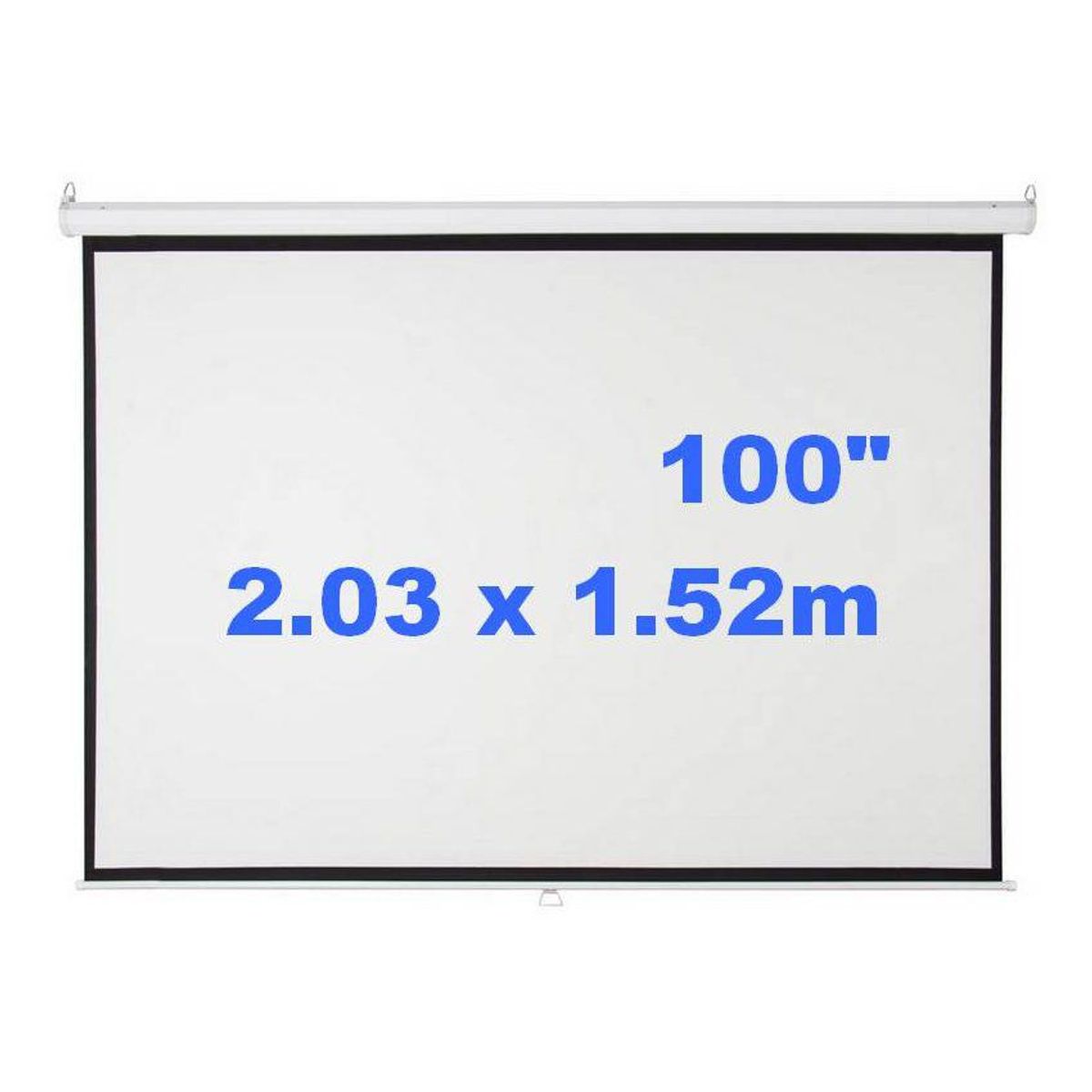 NEO DIGITAL - Pantalla Ecran Manual Retráctil 100 Pulgadas 2.03 x 1.52m Techo Pared