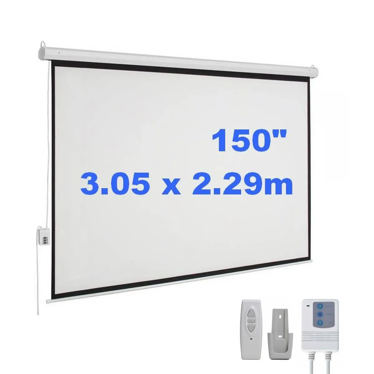 NEO DIGITAL - Pantalla Ecran Eléctrico 150 Pulgadas 3.05 x 2.29m Con Control