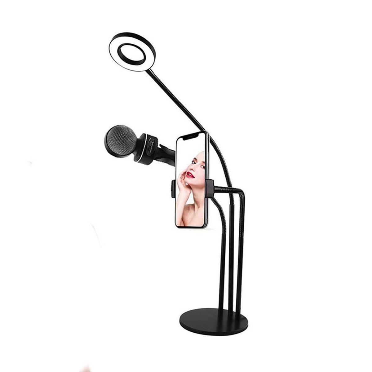 NEO DIGITAL - Kit Stream Luz Led de mesa  Soporte de celular  Soporte de micrófono