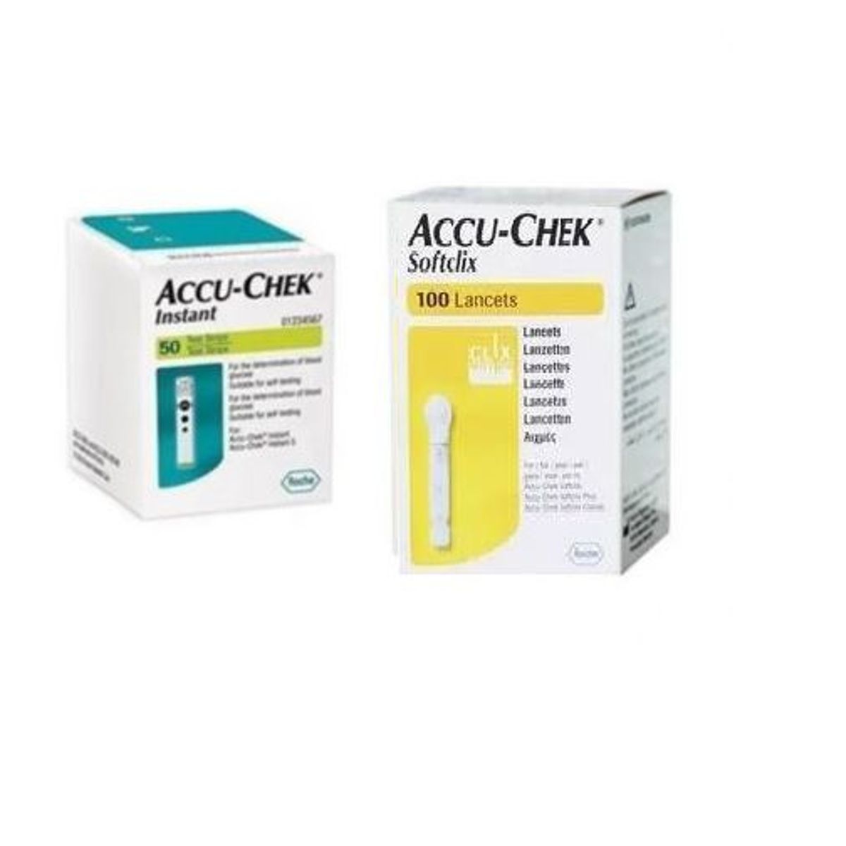ACCU CHEK - 50 Tiras + 100 Lanc. De Gluc. Accu-Chek Instant