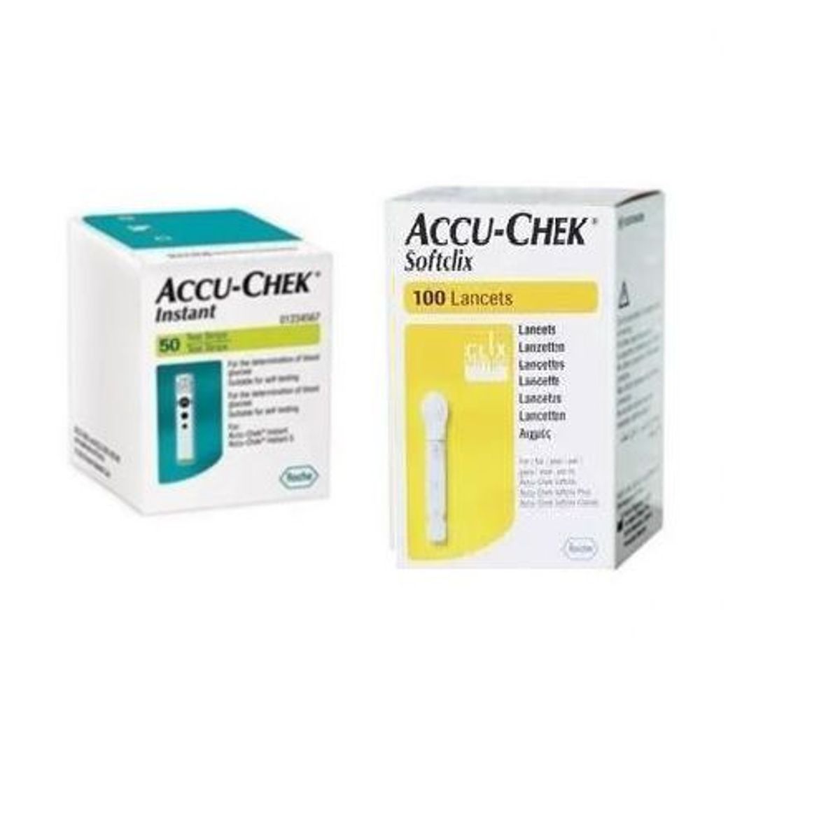 ACCU CHEK - 50 Tiras + 100 Lanc. De Gluc. Accu-Chek Instant