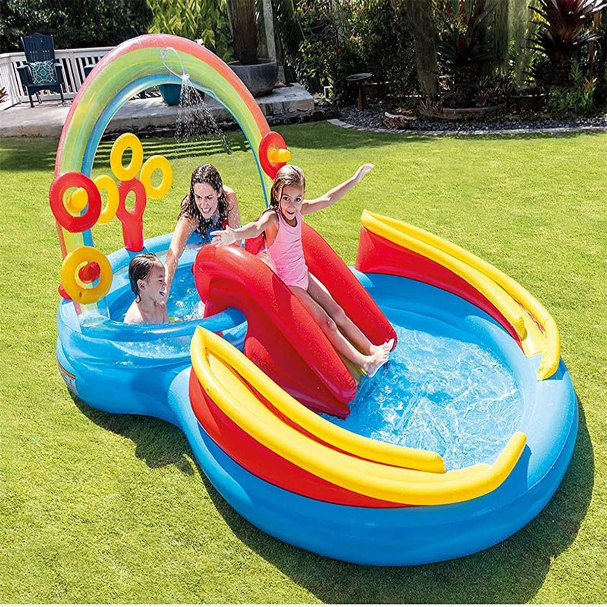 INTEX - Intex - Piscina Inflable Arcoíris con centro de juegos