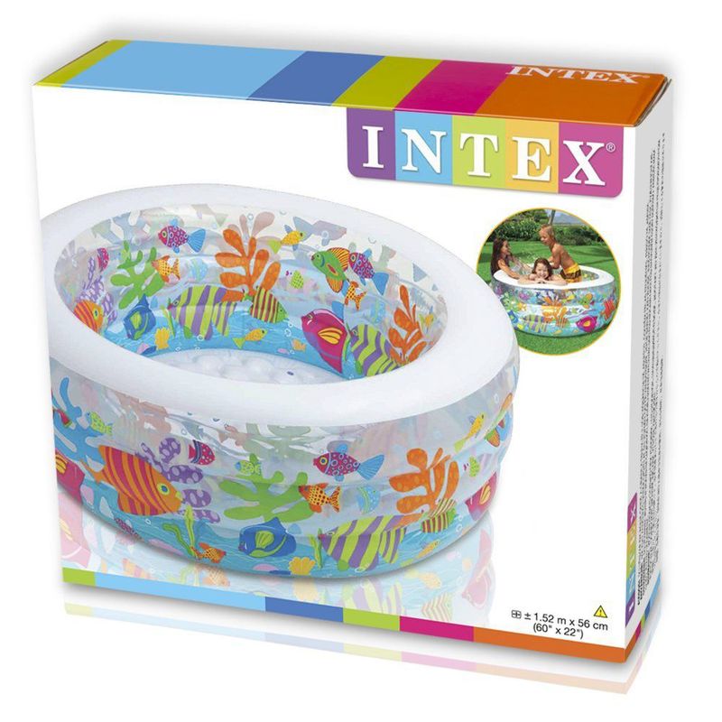 INTEX - Intex - Piscina Inflable modelo acuario Base acolchada