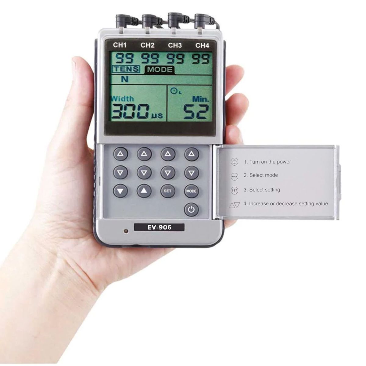 PERUMASSAGE - Electroestimulador MultiStim Plus TENS y EMS con 8 Parches