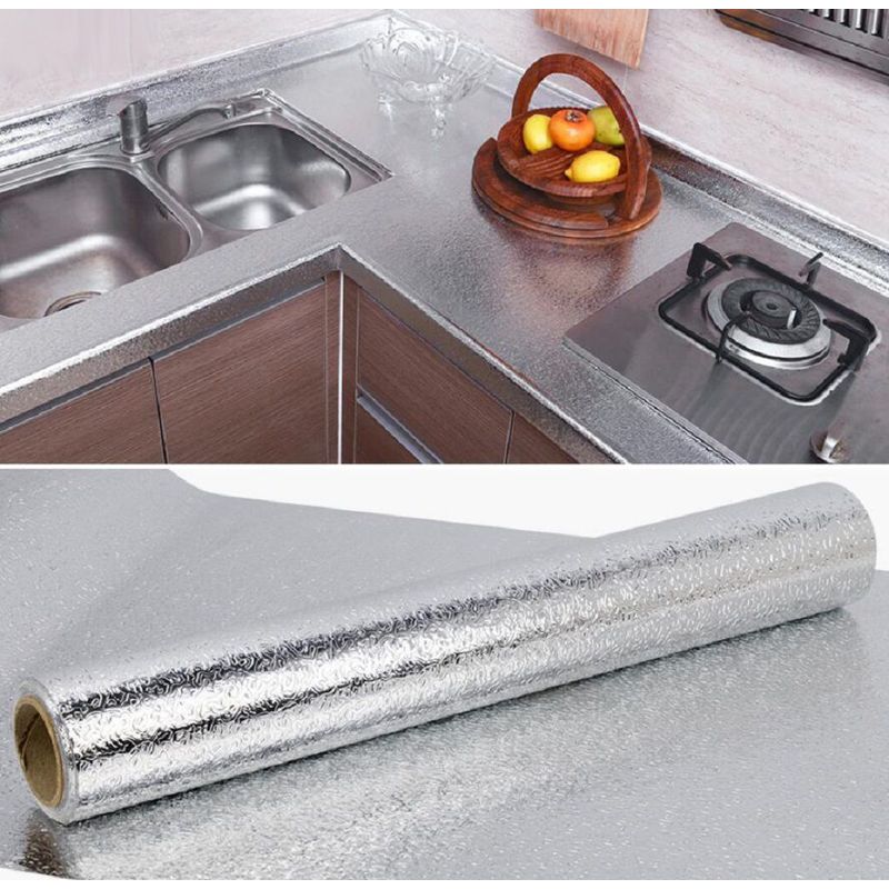 GENERICO - Papel Aluminio Adhesivo 60cmx3m para Cocina Tapiz antigrasa