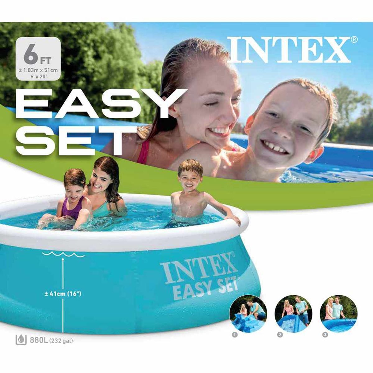 INTEX - INTEX - Piscina con borde inflable  183 X 51 CM