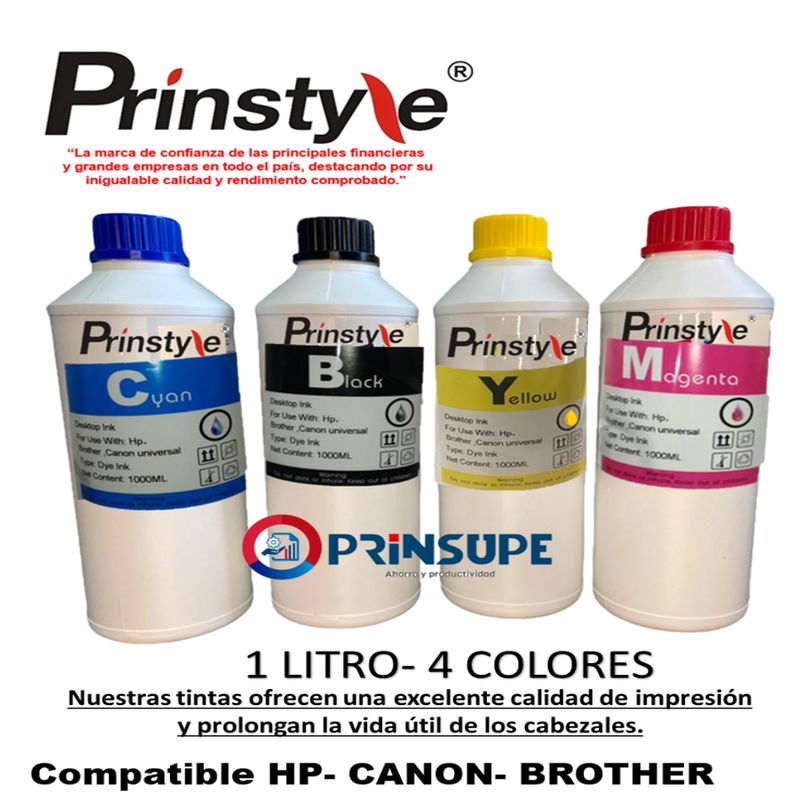 GENERICO - TINTA 1 LITRO UV 04 COLORES COMPATIBLE HP CANON  BROTHER