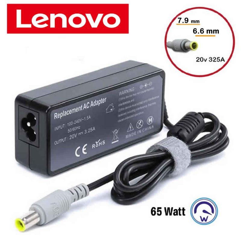 LENOVO - CARGADOR COMPATIBLE LENOVO 20v 325A - PUNTA AGUJA 65W