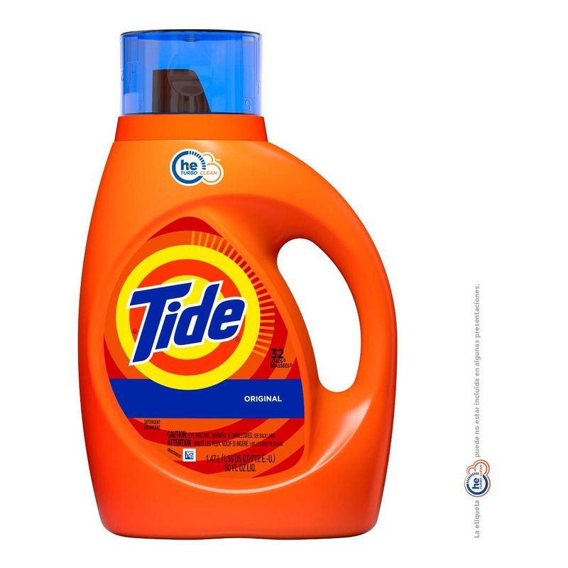GENERICO - Detergente líquido tide original he turbo 32 lavadas 1.47l