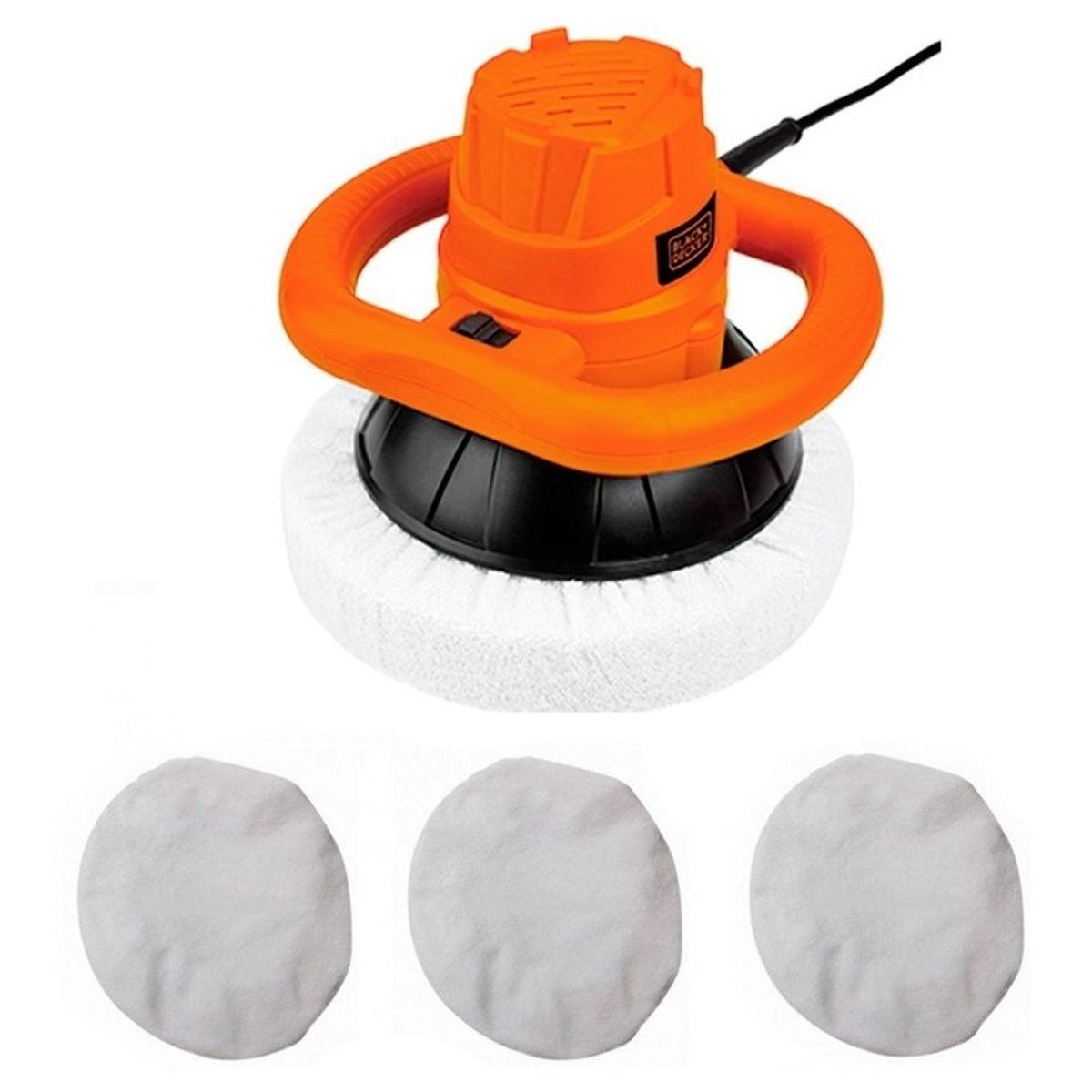 BLACK+DECKER - Pulidora Orbital  10" Black Decker KP12K-B2 120W + 3 Bonetes.