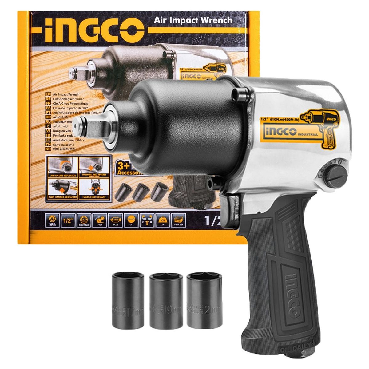 INGCO TOOLS - Pistola de impacto neumática ingco aiw12562