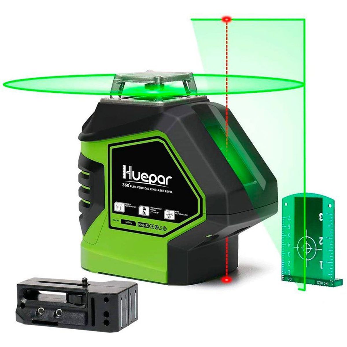 HUEPAR - Nivel láser huepar 621cg lineas y puntos verdes 360° grados