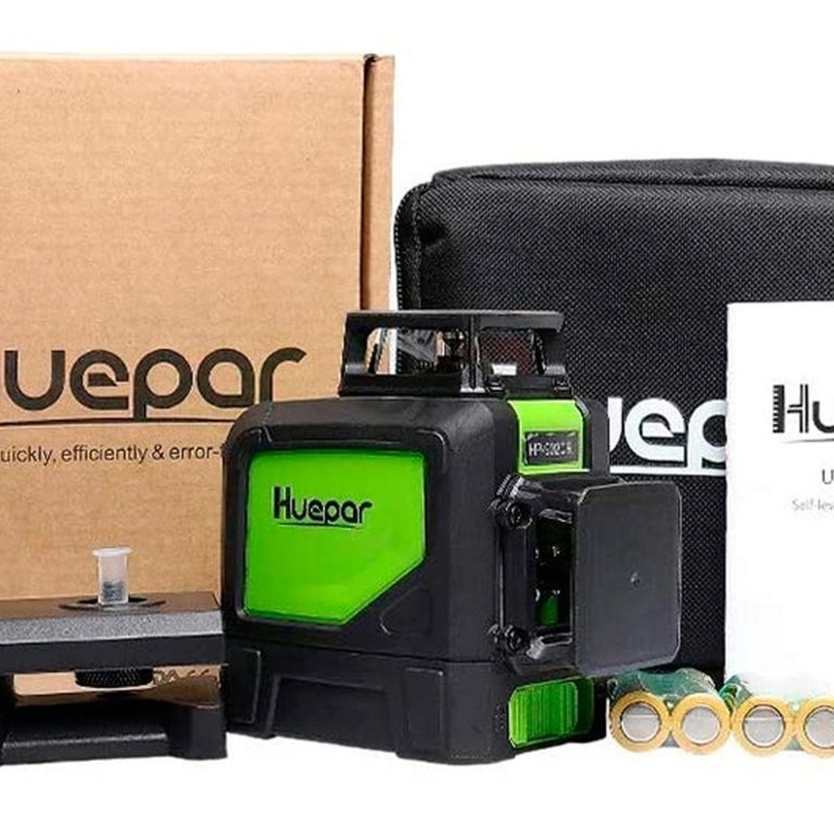 HUEPAR - Nivel láser verde huepar 902cg líneas 360° soporte + bolsa