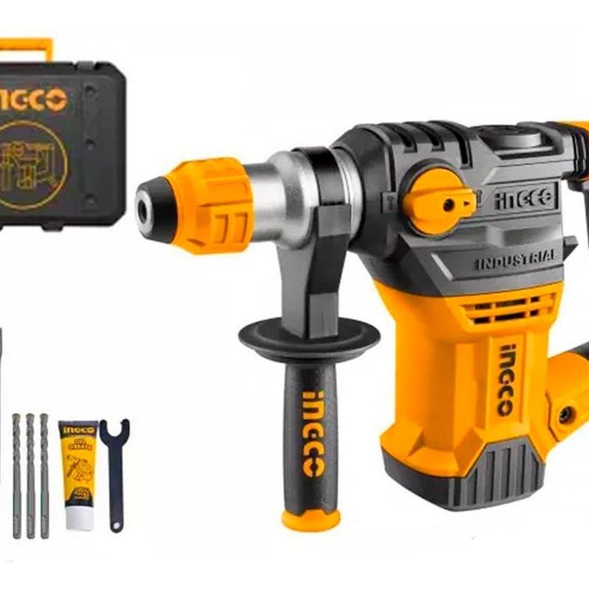 INGCO TOOLS - Rotomartillo ingco industrial 1500w + brocas + cinceles