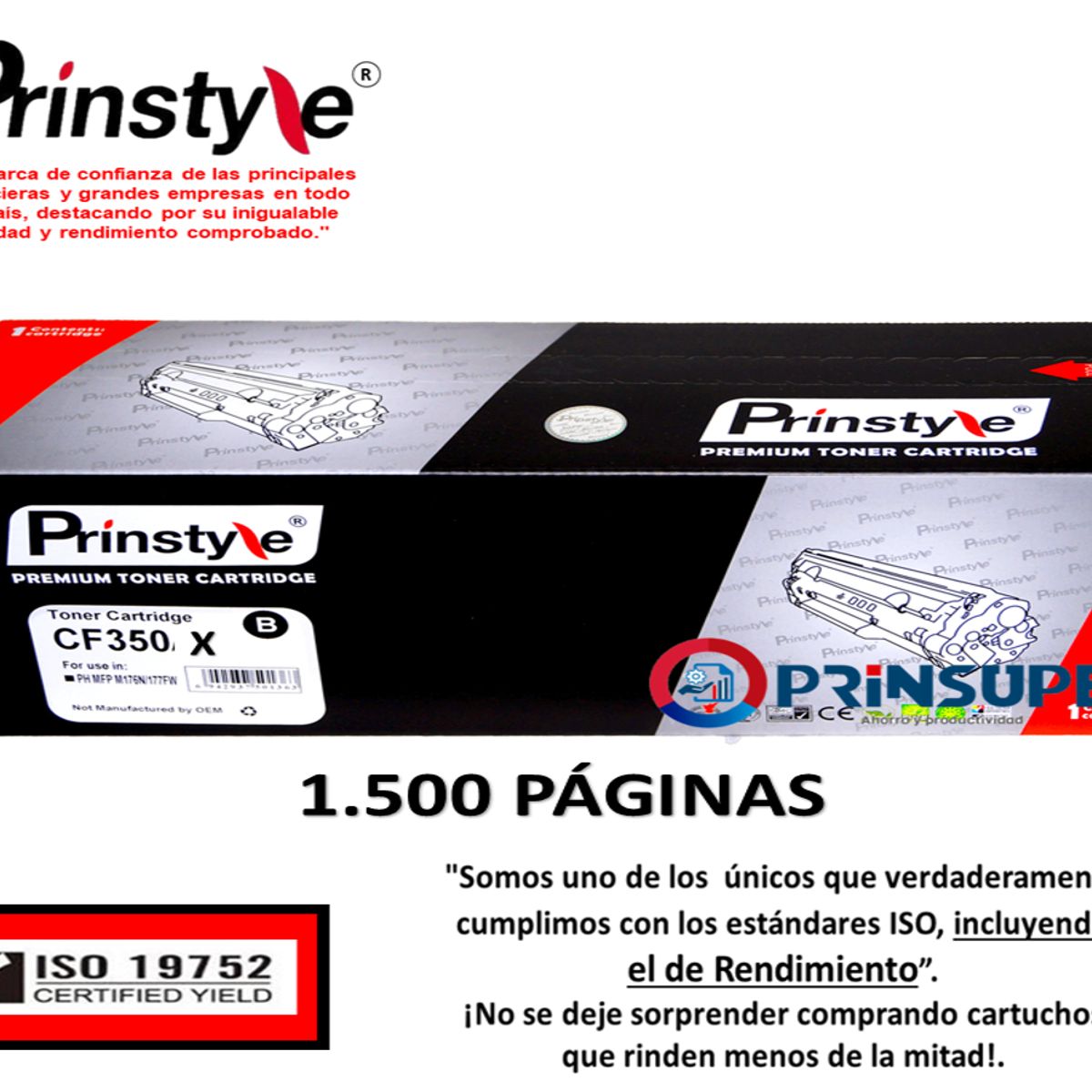 PRINSTYLE - TONER PRINSTYLE 130X CF350X NEGRO 1.500PÁG.ISO DE RENDIMIENTO 19752