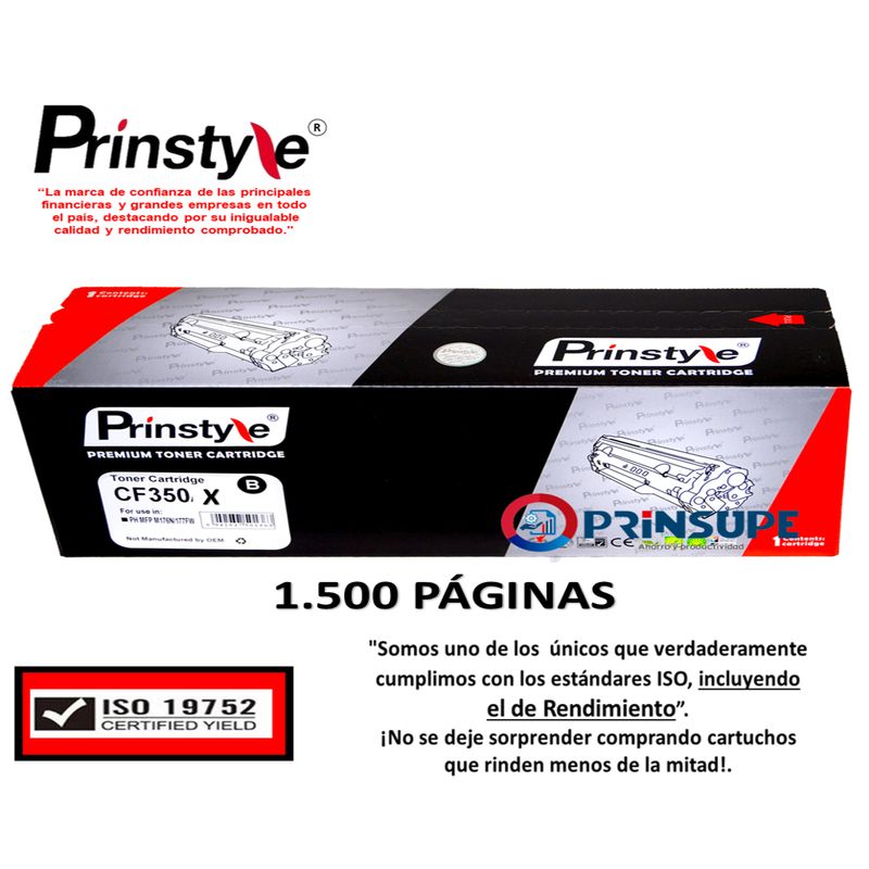 PRINSTYLE - TONER PRINSTYLE 130X CF350X NEGRO 1.500PÁG.ISO DE RENDIMIENTO 19752