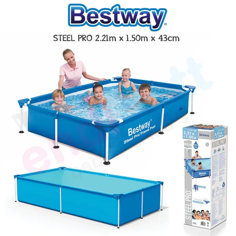 BESTWAY - Bestway - Piscina estructural rectangular Armable 2.21 M x 1.50 M x 43 CM
